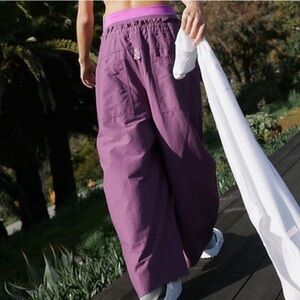 NWOT! Free People FP Movement Fresh Start Barrel Pants; Mulberry; Size Small